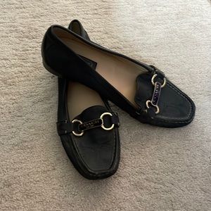 Vintage Coach black signature loafers, size 8B